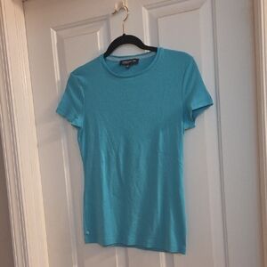 Jones New York Teal Fitted Short Sleeve T-Shirt Small